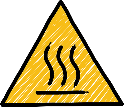 Icon heiße Oberfläche